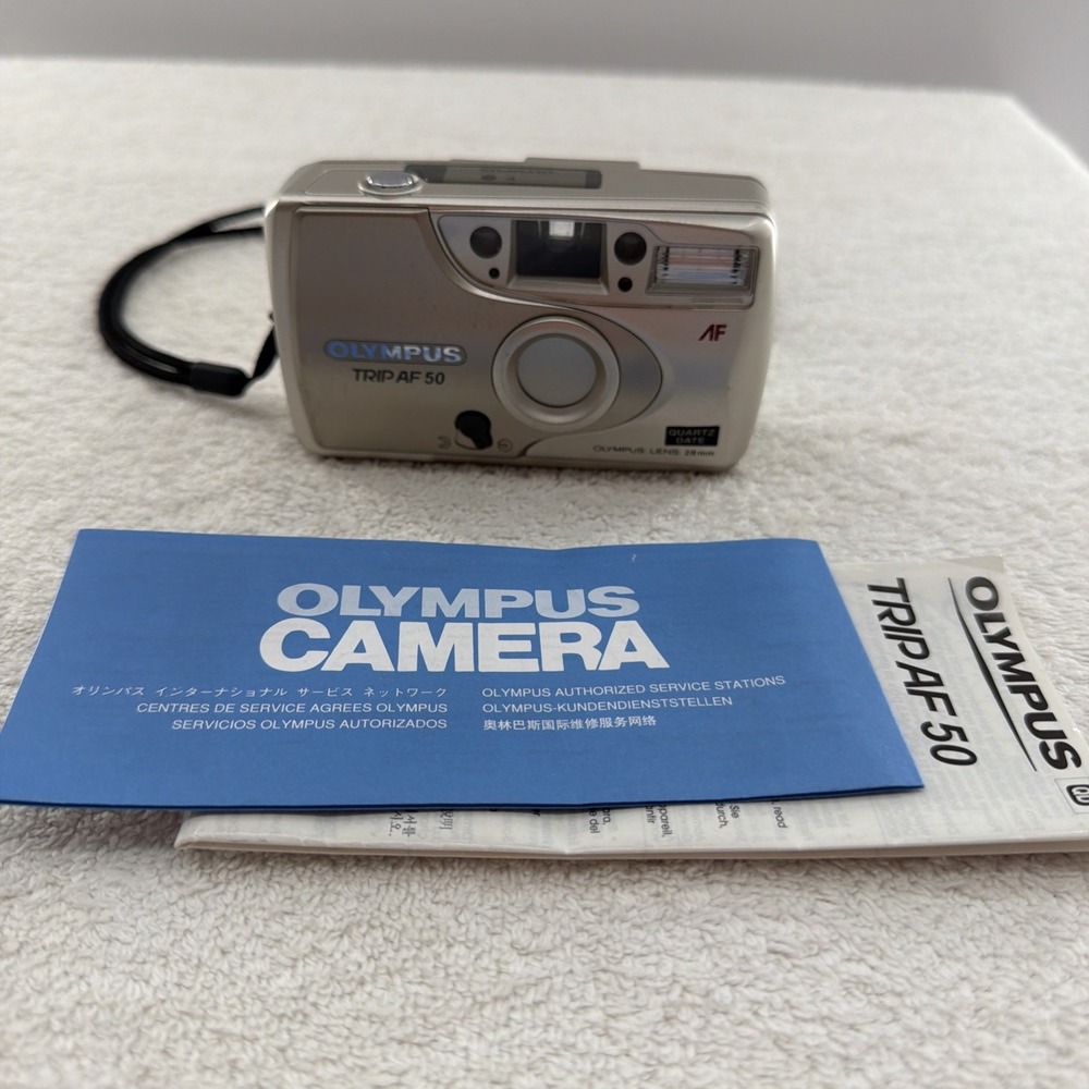 Olympus Trip AF 50 28mm Lens Point & Shoot 35mm Camera Quartz Date - Tested